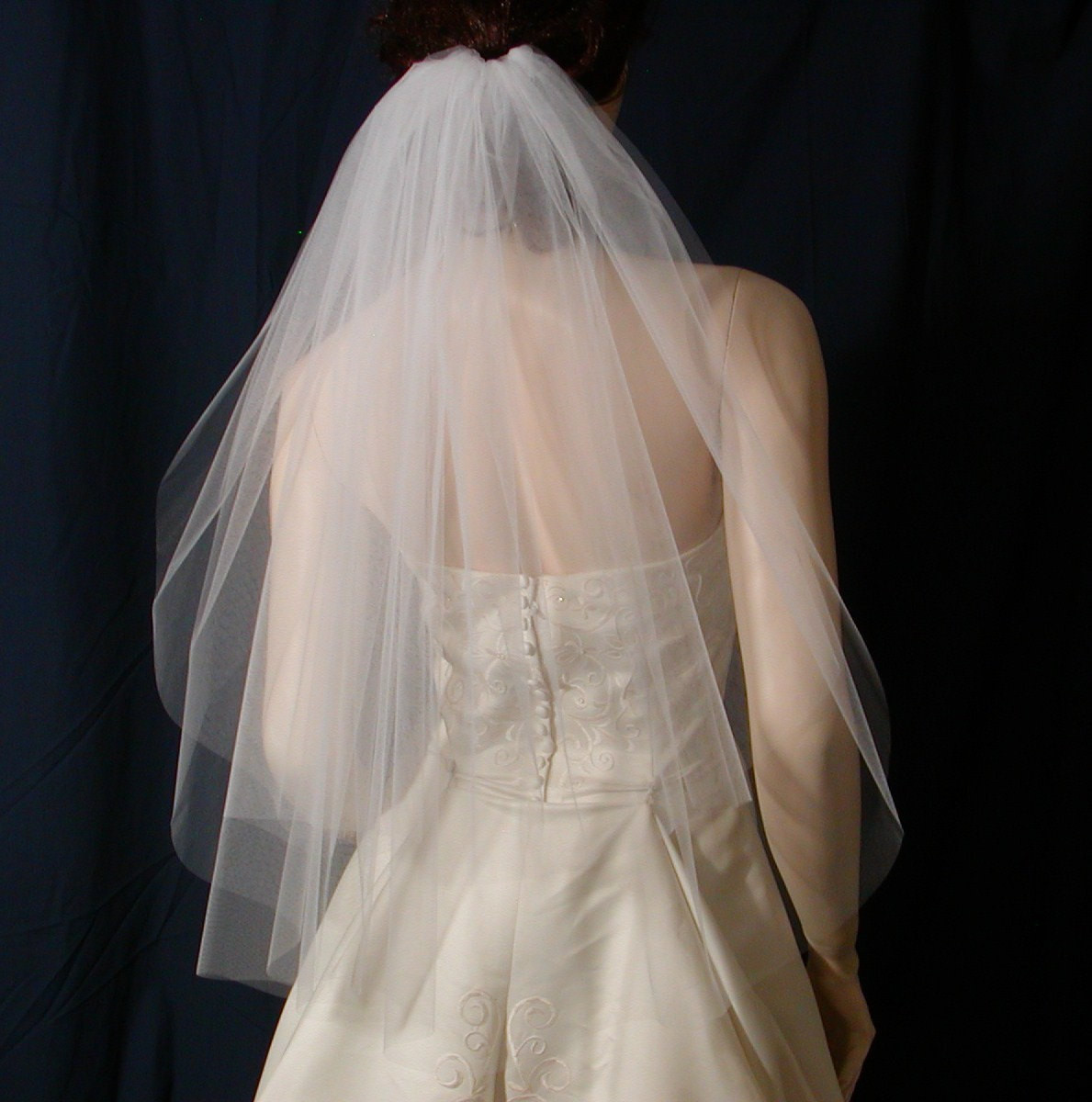 Elbow Length Wedding Veils
 Classic Elegance in a 2 tier Elbow length Bridal veil with a