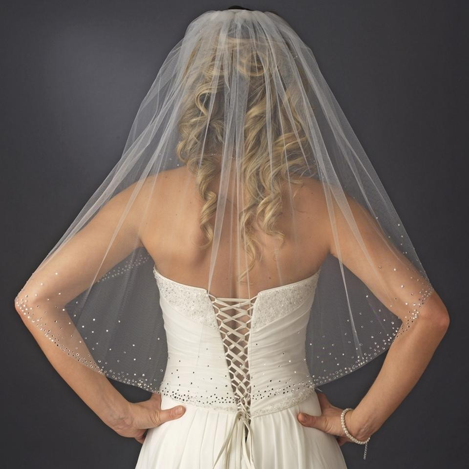 Elbow Length Wedding Veils
 Elegance By Carbonneau Rhinestone Accented Elbow Length
