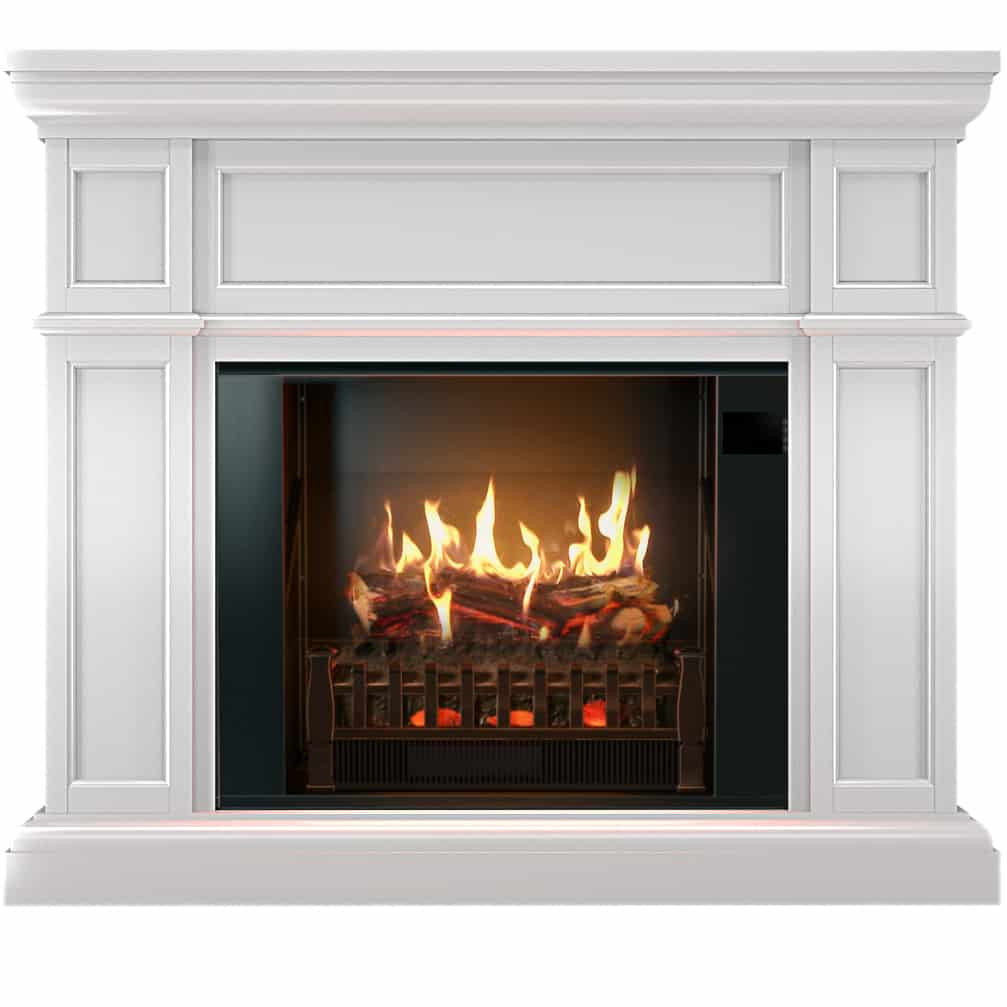 Electric Fireplace Picture
 Artemis White Electric Fireplace Mantel & Insert with