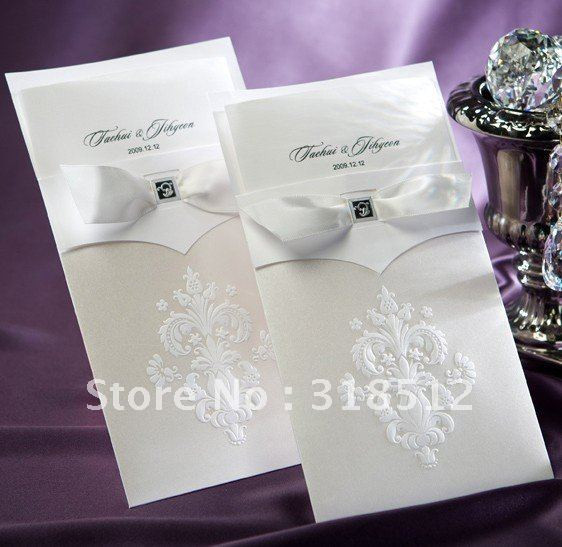 Elegant Wedding Invites Coupon
 Elegant Wedding Invitation Sample With Ribbon Free