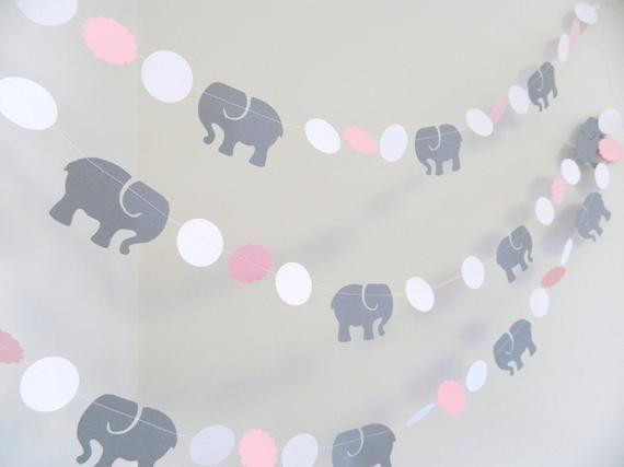 Elephant Decor For Baby Shower
 Pink & Gray Elephant baby shower Decorations Gray Elephant