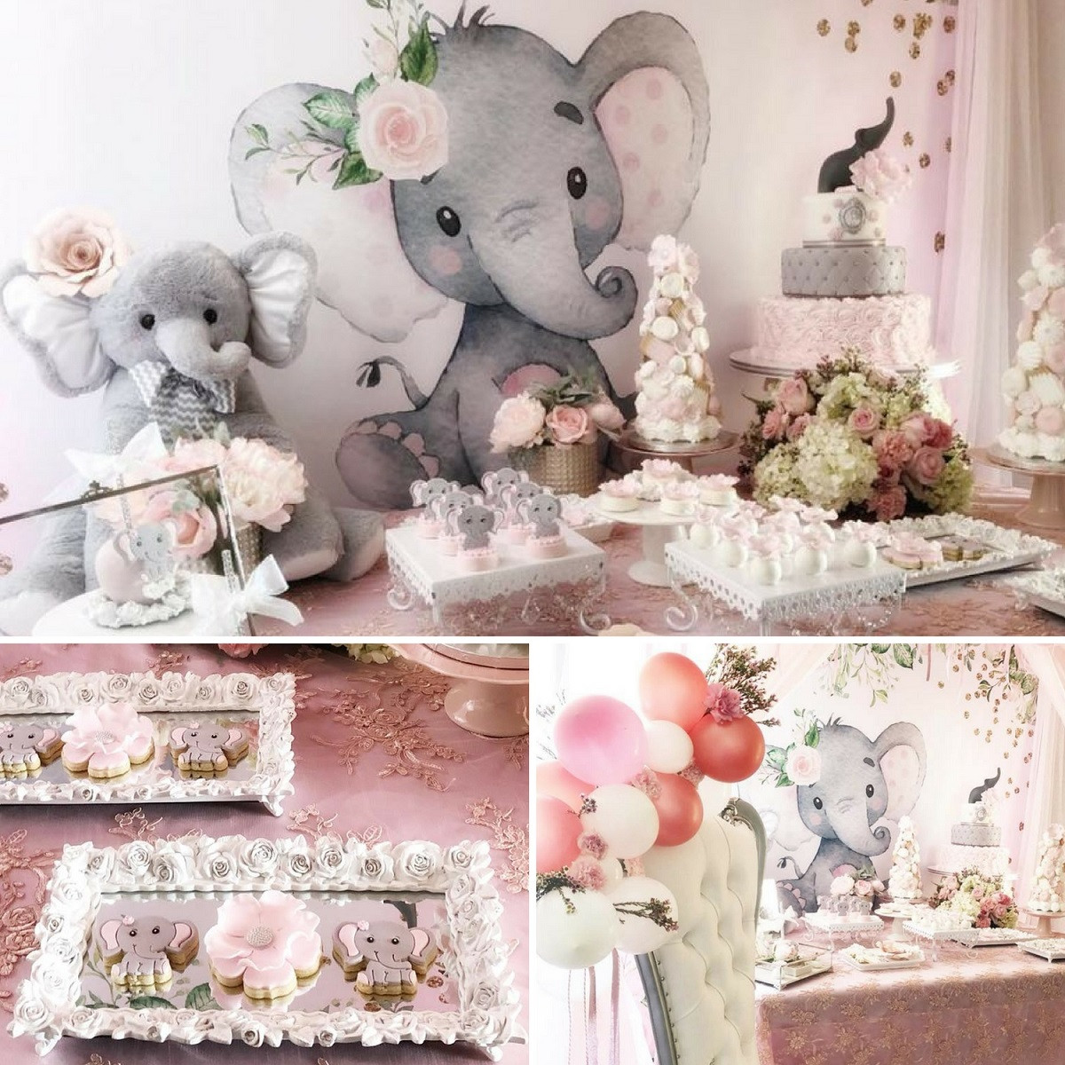 Elephant Decor For Baby Shower
 Pink And Gray Elephant Baby Shower Baby Shower Ideas