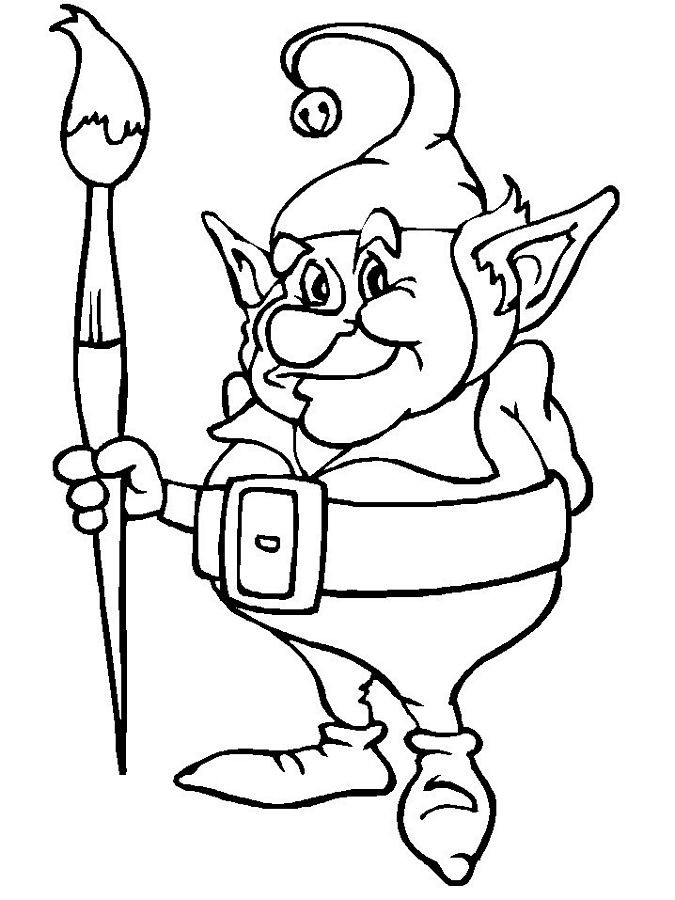 Elf Coloring Pages Printable
 Christmas Elf Coloring Pages
