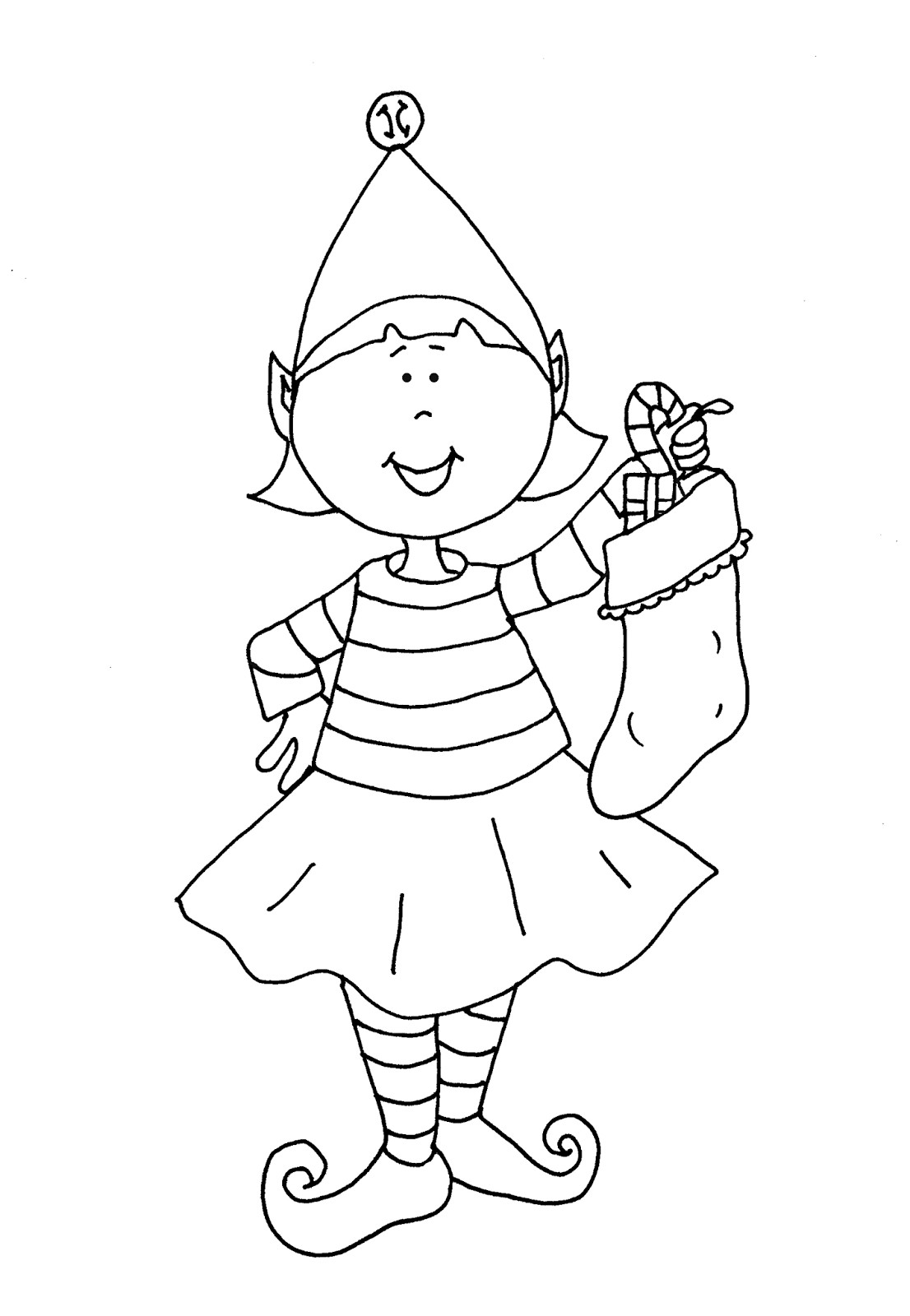 Elf Coloring Pages Printable
 Free Dearie Dolls Digi Stamps Elf Girl