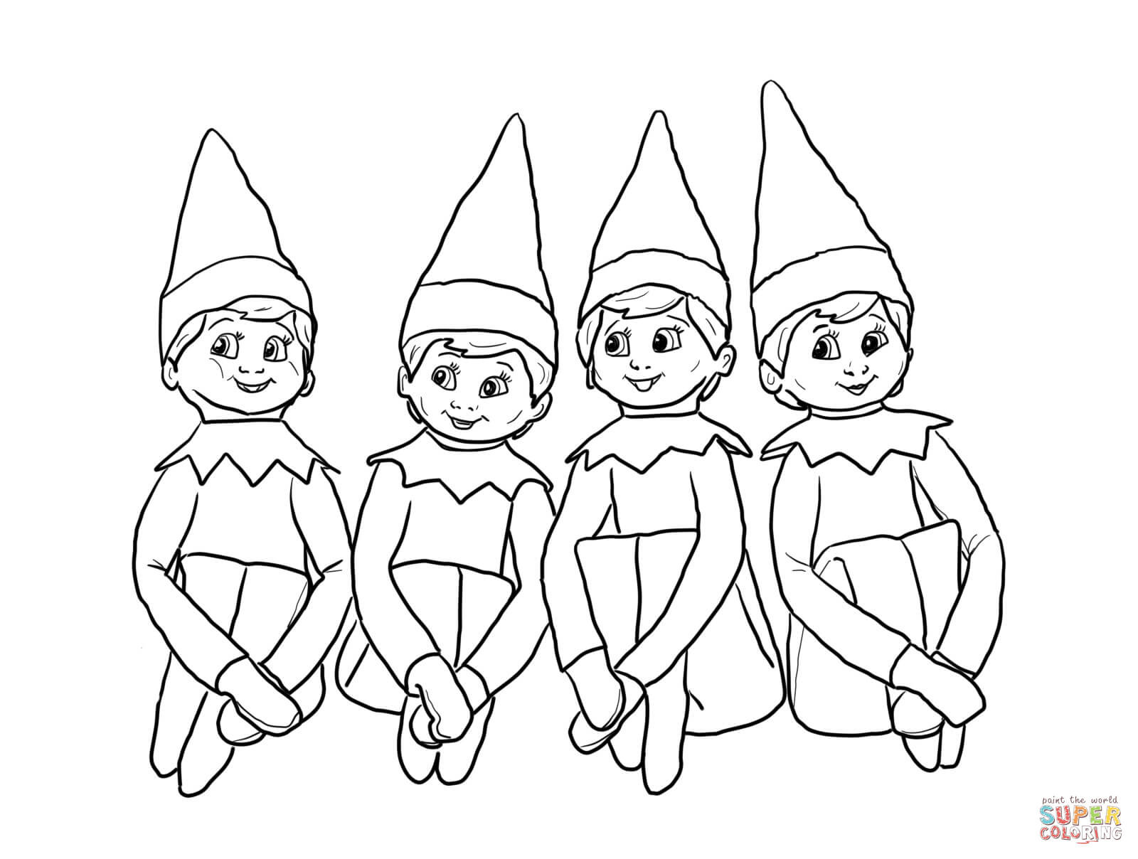 Elf Coloring Pages Printable
 Elves on the Shelf coloring page