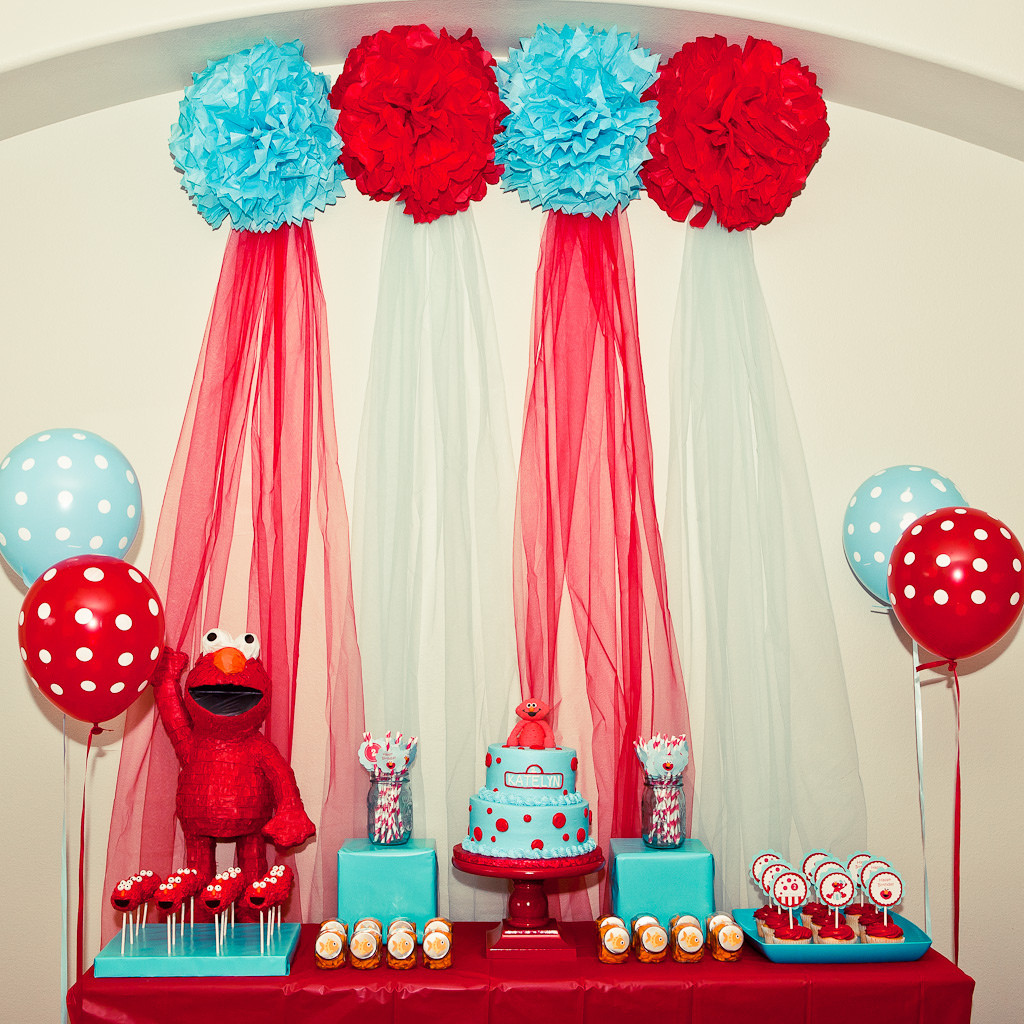 Elmo Birthday Party Decorations
 Kara s Party Ideas Red and Turquoise Elmo Party Sesame