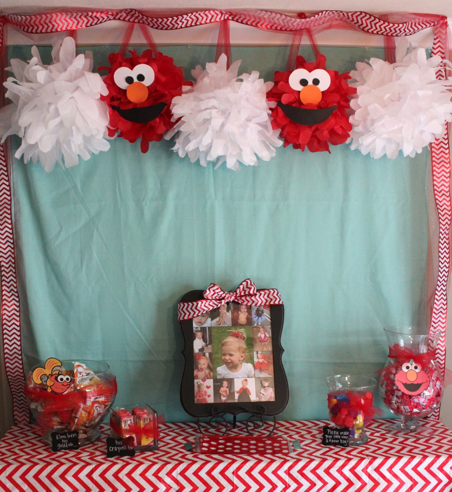 Elmo Birthday Party Decorations
 Handmade Happiness Elmo 2nd Birthday Party