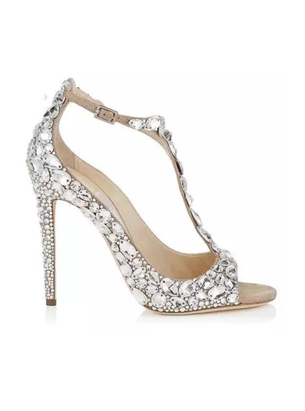 Embellished Wedding Shoes
 Crystal Embellished T Strap Wedding Shoes Crystal Couture