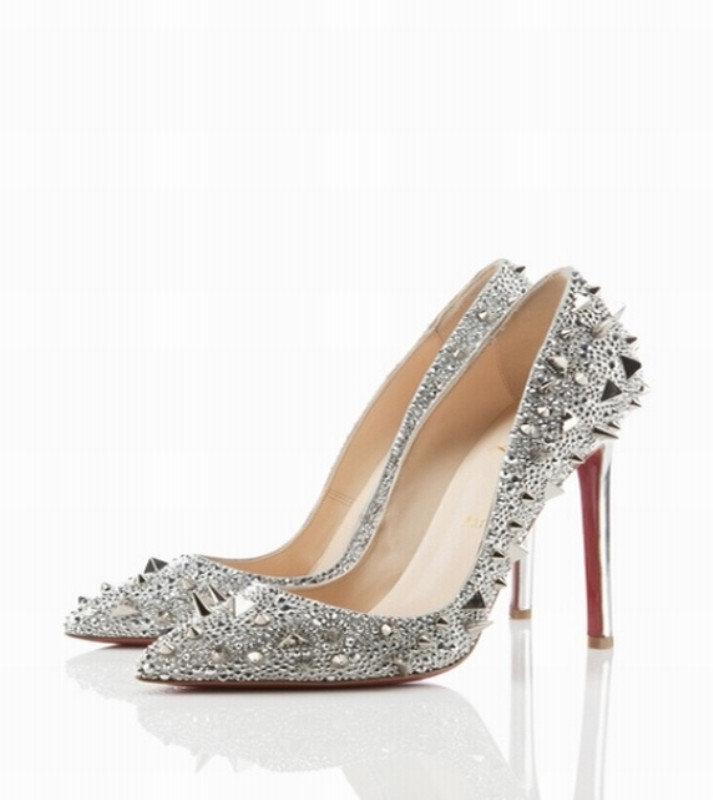 Embellished Wedding Shoes
 Modern Silver Embellished Wedding Shoes