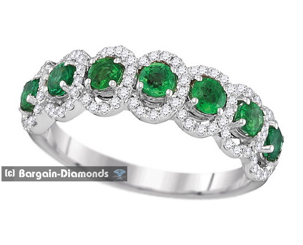 Emerald And Diamond Wedding Band
 diamond emerald 93 carat 18k white gold wedding band