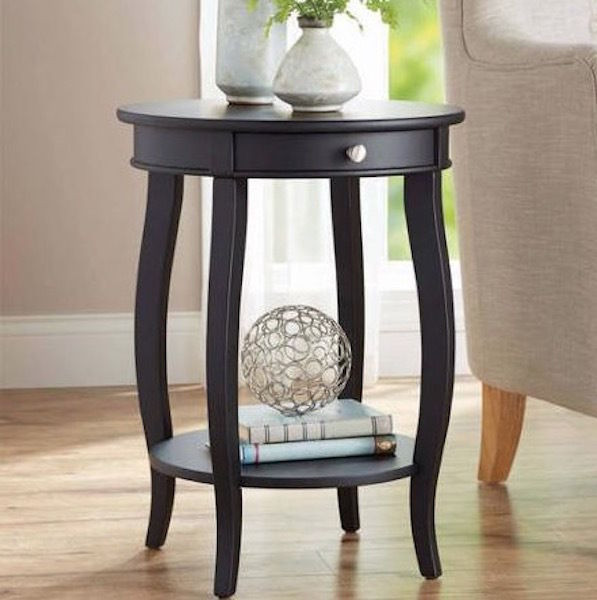 End Tables Living Room
 Black Modern French Accent Table Round Side End Sofa