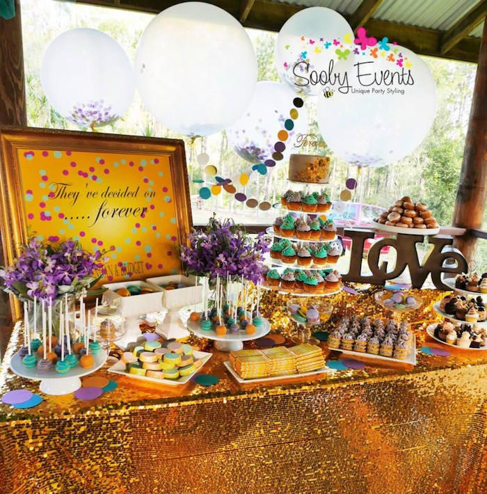 Engagement Ideas For Party
 Kara s Party Ideas Confetti & Glitter Engagement Party