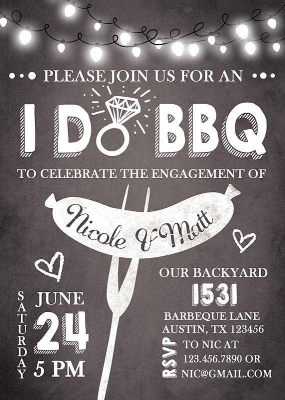 Engagement Party Invitation Ideas
 I do BBQ Engagement Party Invitation by Anietillustration