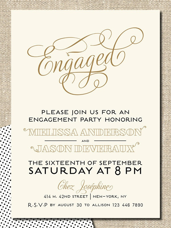 Engagement Party Invitation Ideas
 Wedding Ideas Note Worthy Engagement Party Inspiration