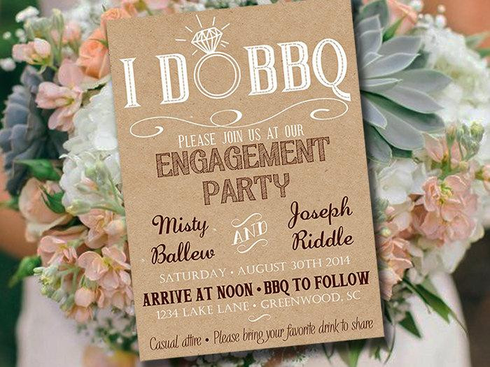 Engagement Party Invites Ideas
 I DO BBQ Engagement Party Invitation Template Kraft