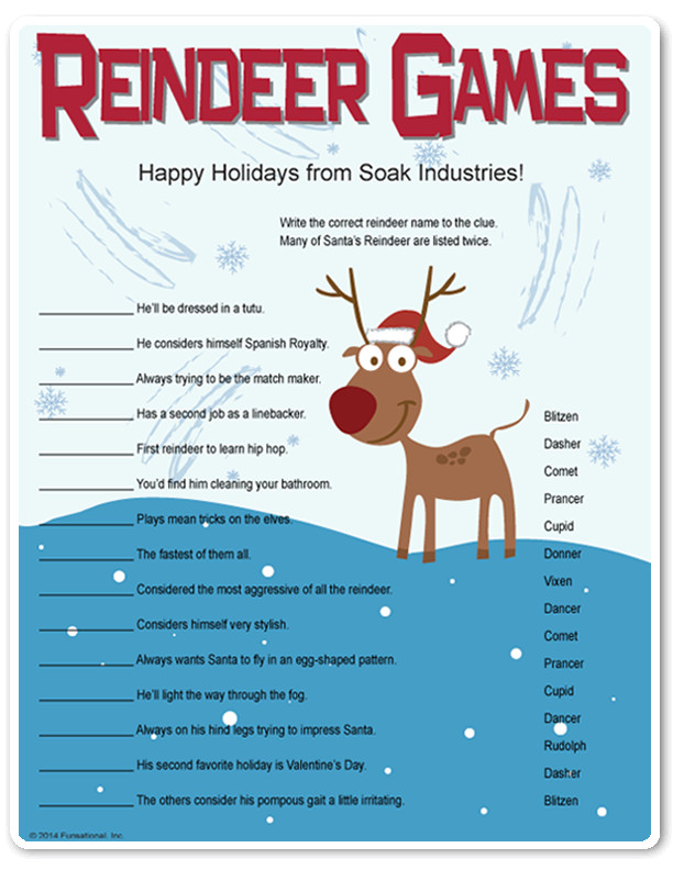 Enjoyable Office Christmas Party Games Ideas
 Printable Reindeer Games they re like fun riddles who