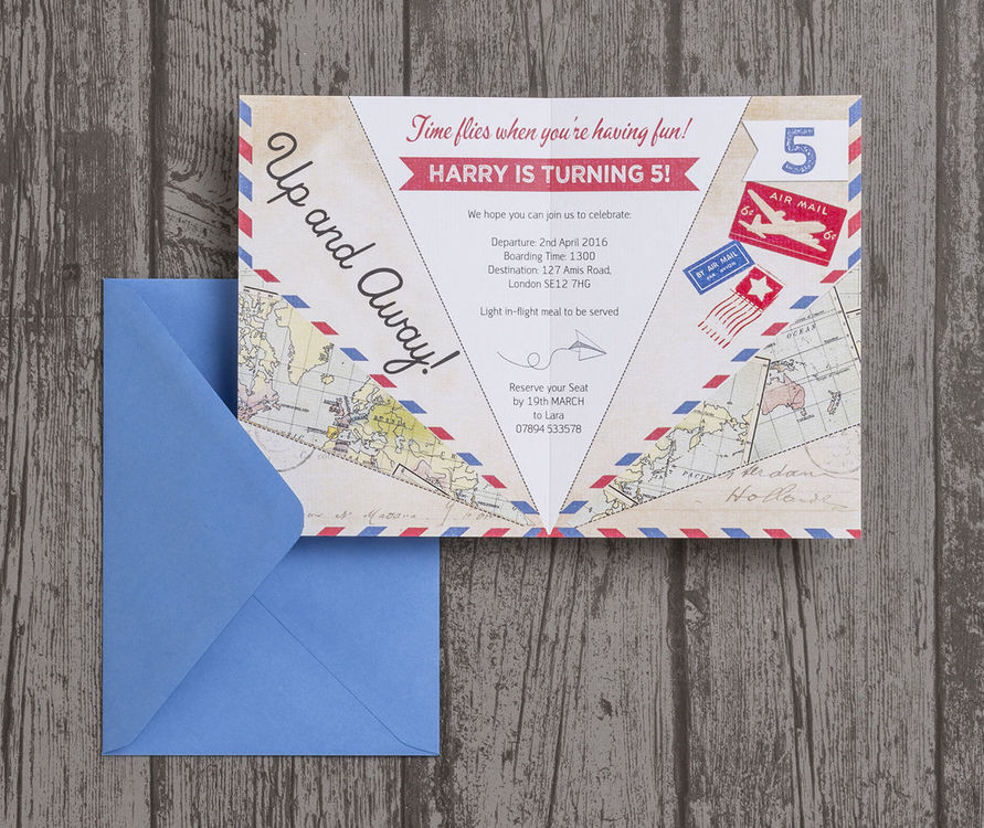 Evites For Birthday Party
 Paper Airplane Birthday Party Invitation from £0 80 each