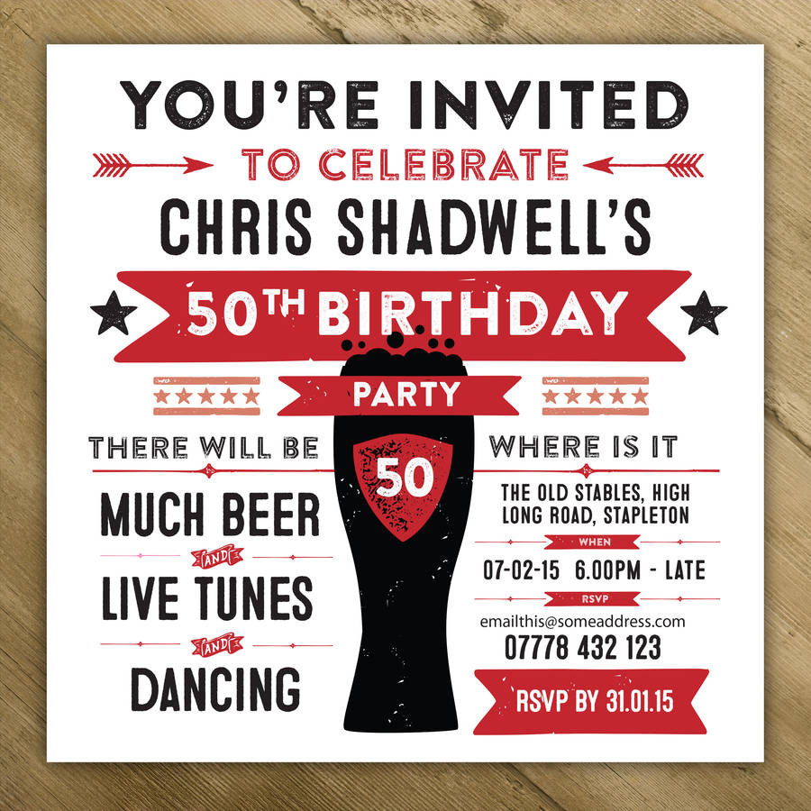 Evites For Birthday Party
 personalised mens birthday party invites by a is for