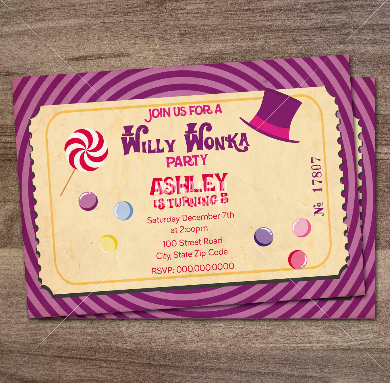 Evites For Birthday Party
 Willy Wonka Birthday Party Invitation Charlie and the