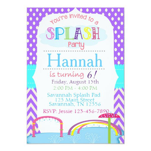 Evites For Birthday Party
 Splash Pad Birthday Party Invitation