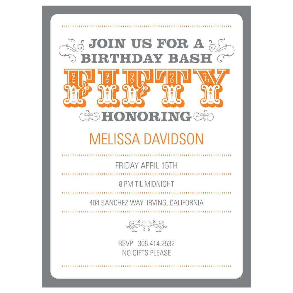 Evites For Birthday Party
 The Big 5 0 50th Birthday Party Invitations
