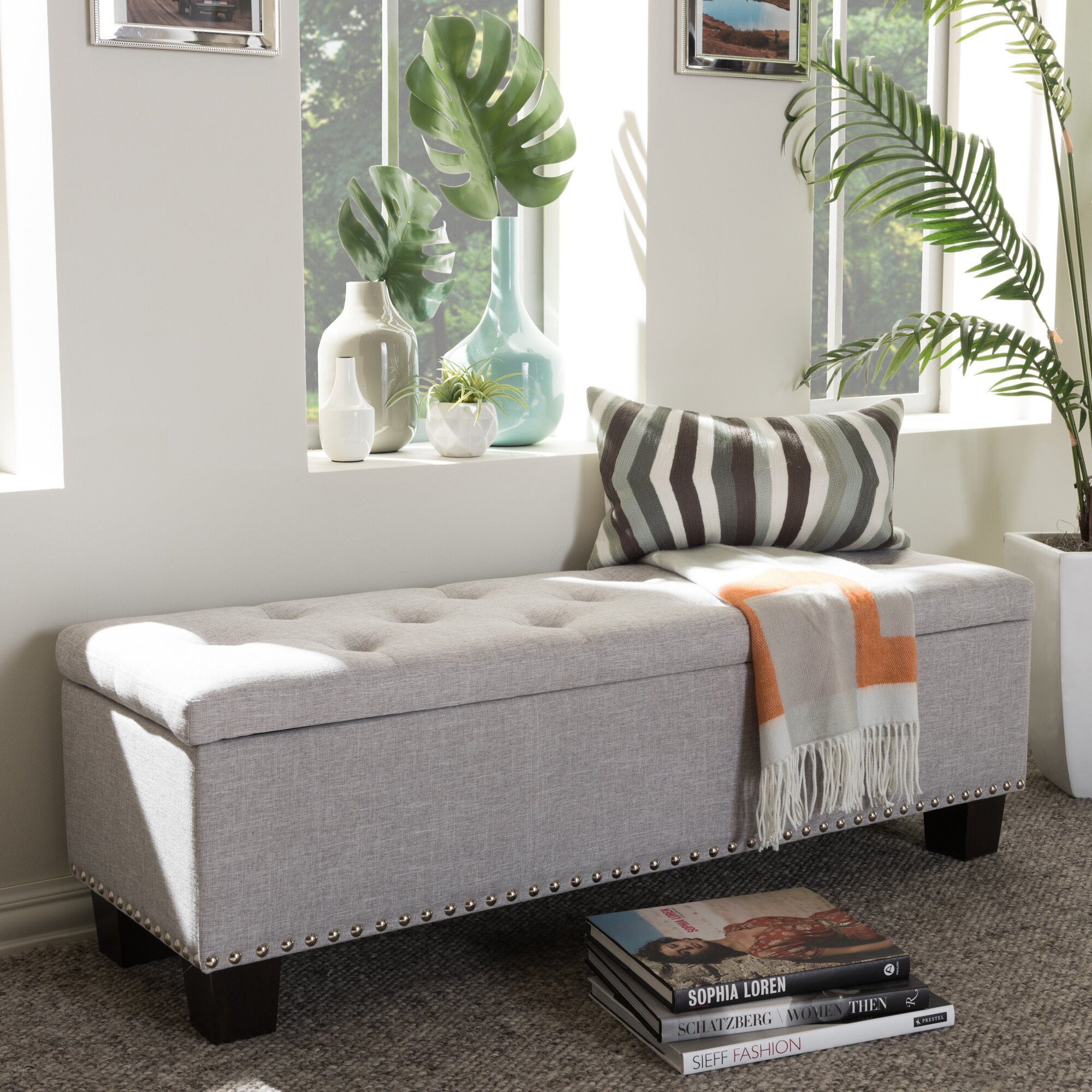 Fabric Bench With Storage
 Wholesale Interiors Baxton Studio Giulia Upholstered