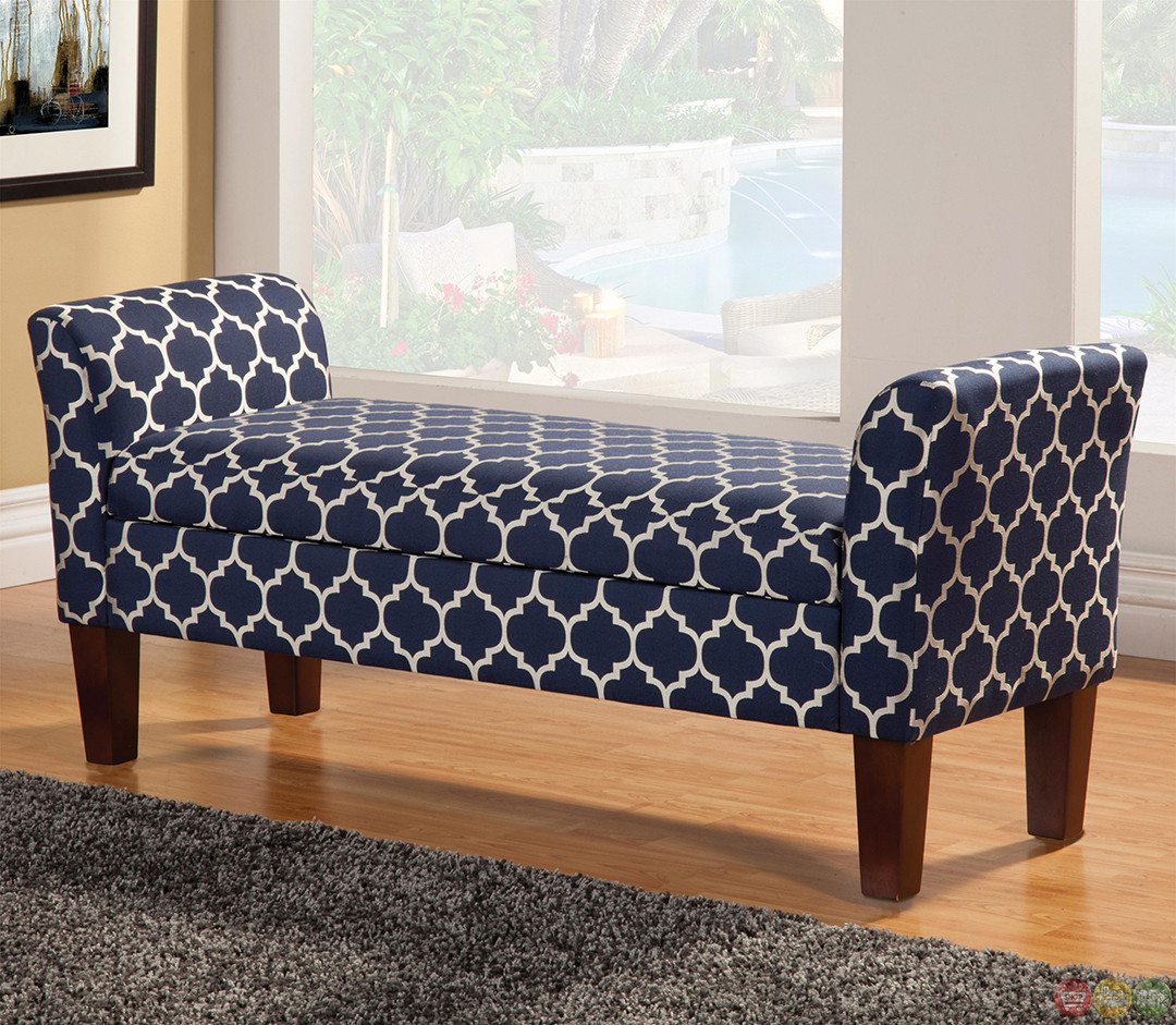Fabric Bench With Storage
 Contemporary Tapered Leg Fabric Upholstered Storage Bench