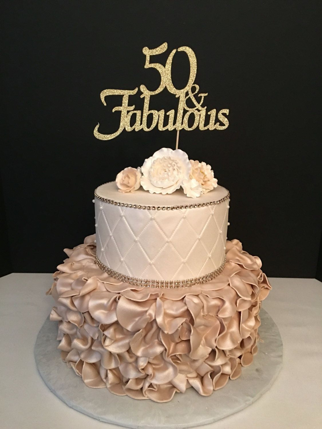 Fabulous Birthday Cakes
 50Th Birthday Cakes For Her Any Number Gold Glitter 50th