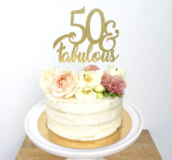 Fabulous Birthday Cakes
 50 and Fabulous Glitter Cake Topper Fifty Birthday Cake