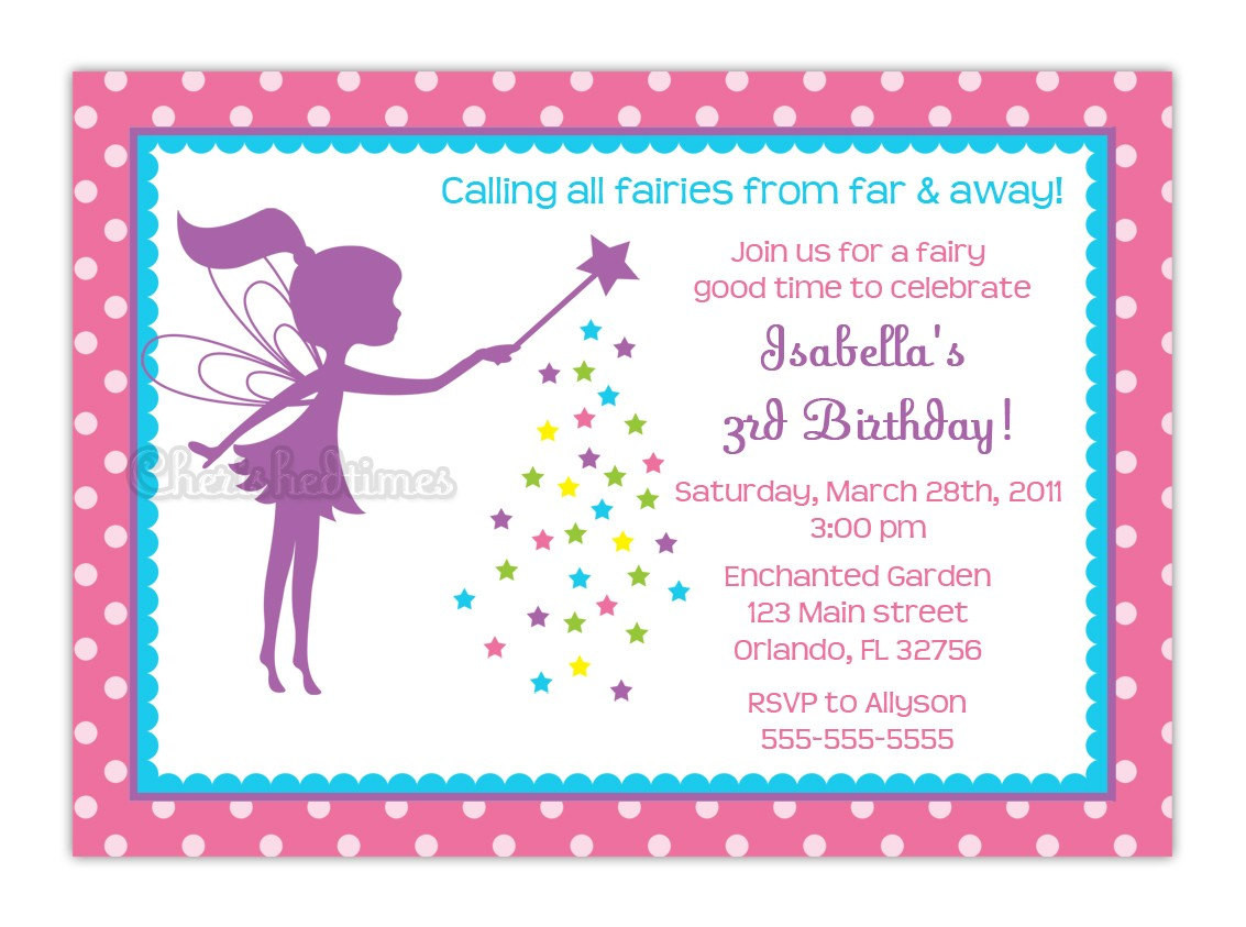 Fairy Birthday Party Invitations
 Little Fairy Silhouette Birthday Party Invitation Choose Fairy
