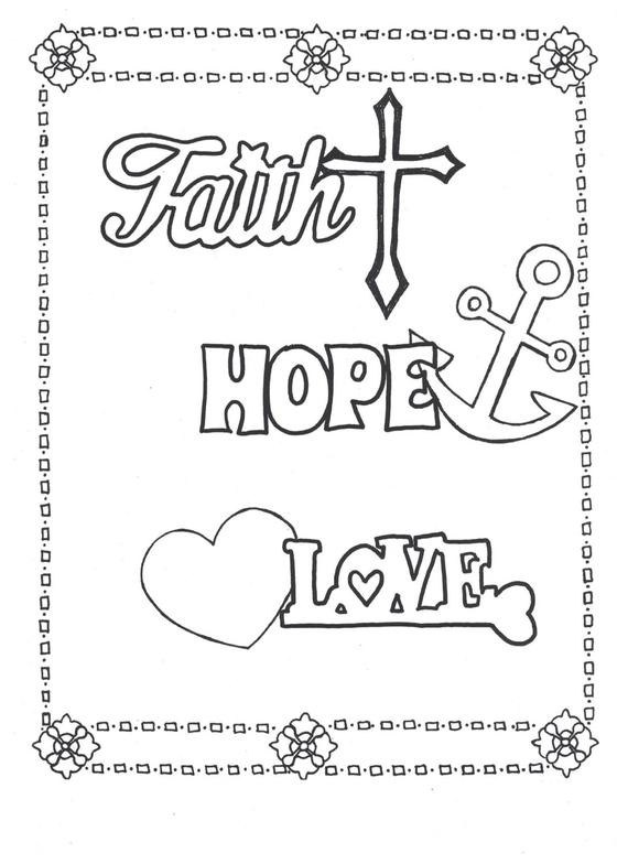 Faith Coloring Pages For Kids
 Faith Hope Love Coloring Page