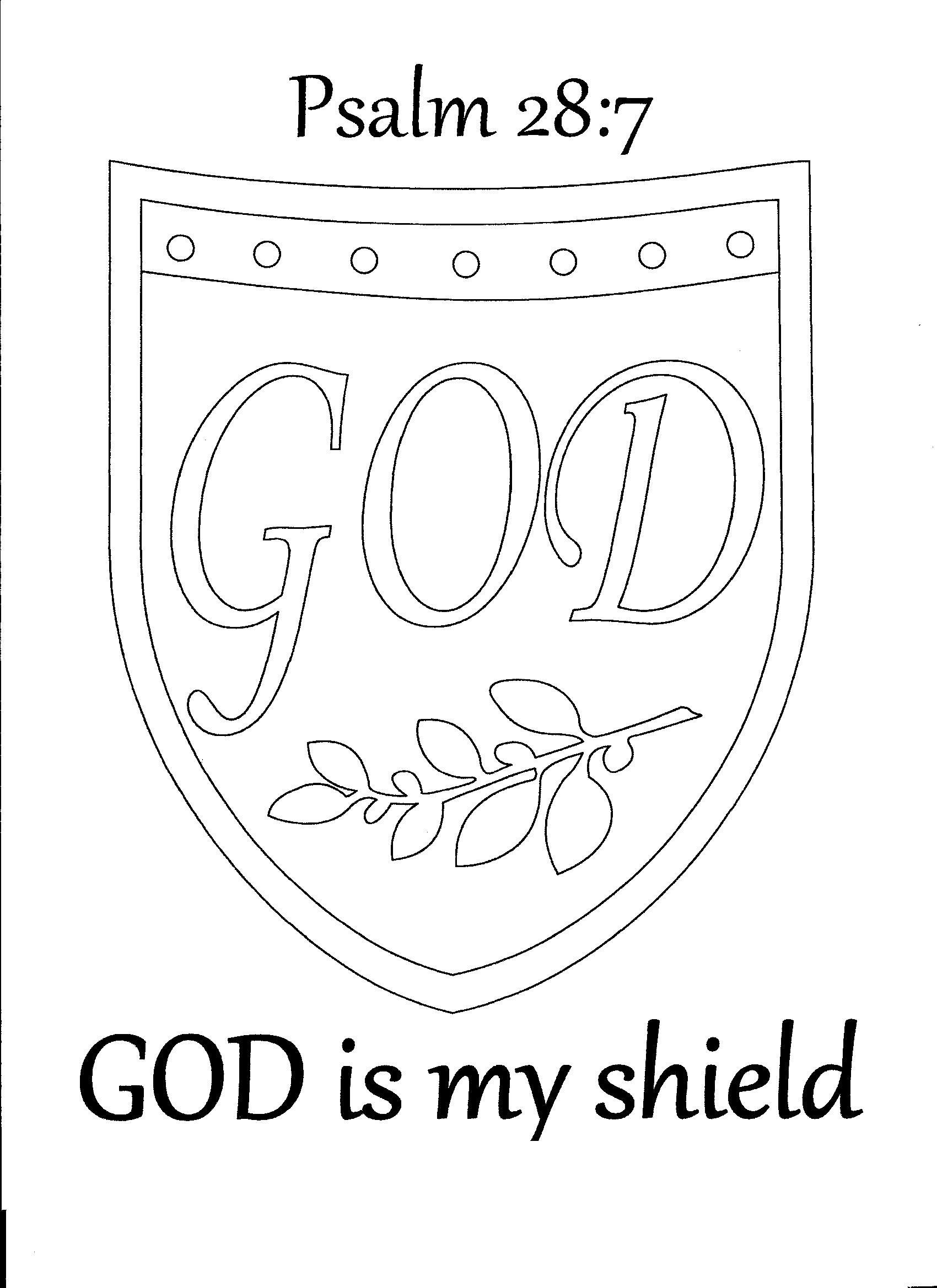 Faith Coloring Pages For Kids
 God is my shield Psalm 28 7 coloring page