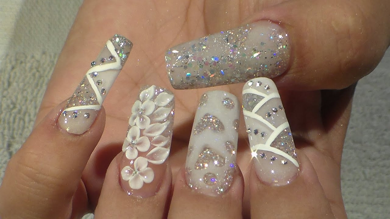 Fake Nails For Wedding
 Wedding Bridal Nail Design Natos Nails Uñas Acrilicas