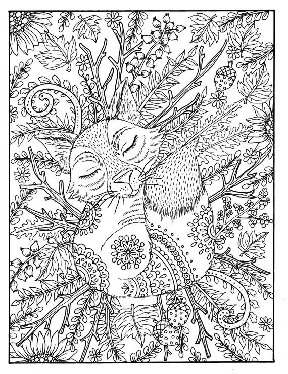 Fall Coloring Pages Adults
 Fall Fox Coloring Page Digital coloring adult coloring