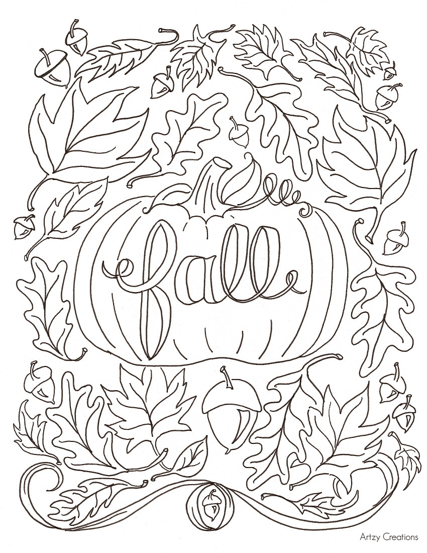 Fall Coloring Pages Free Printable
 Free Fall Coloring Page artzycreations