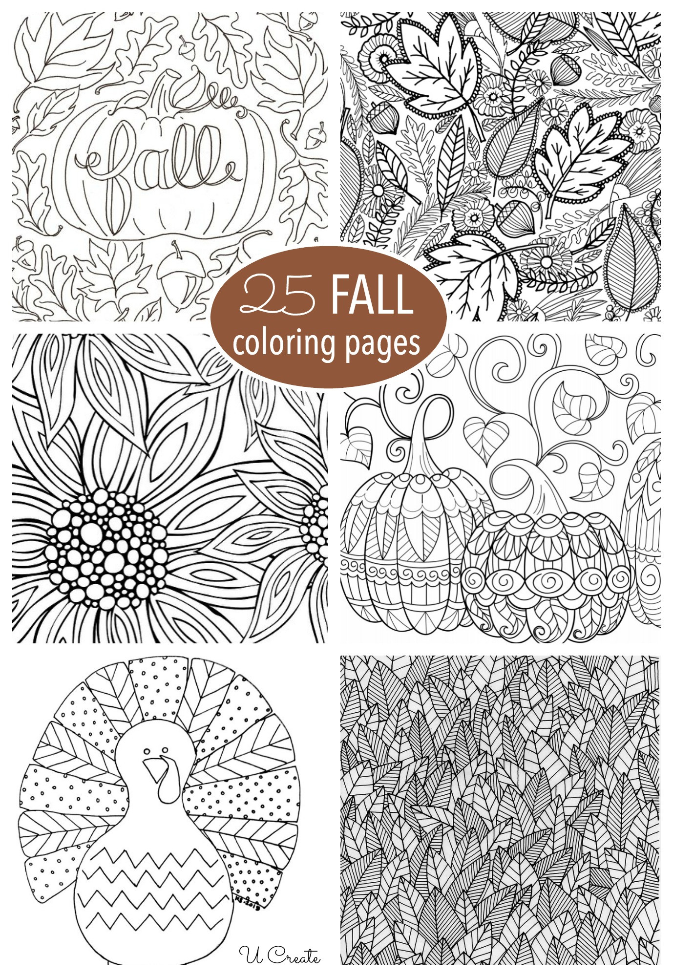 Fall Coloring Pages Free Printable
 Free Fall Adult Coloring Pages U Create