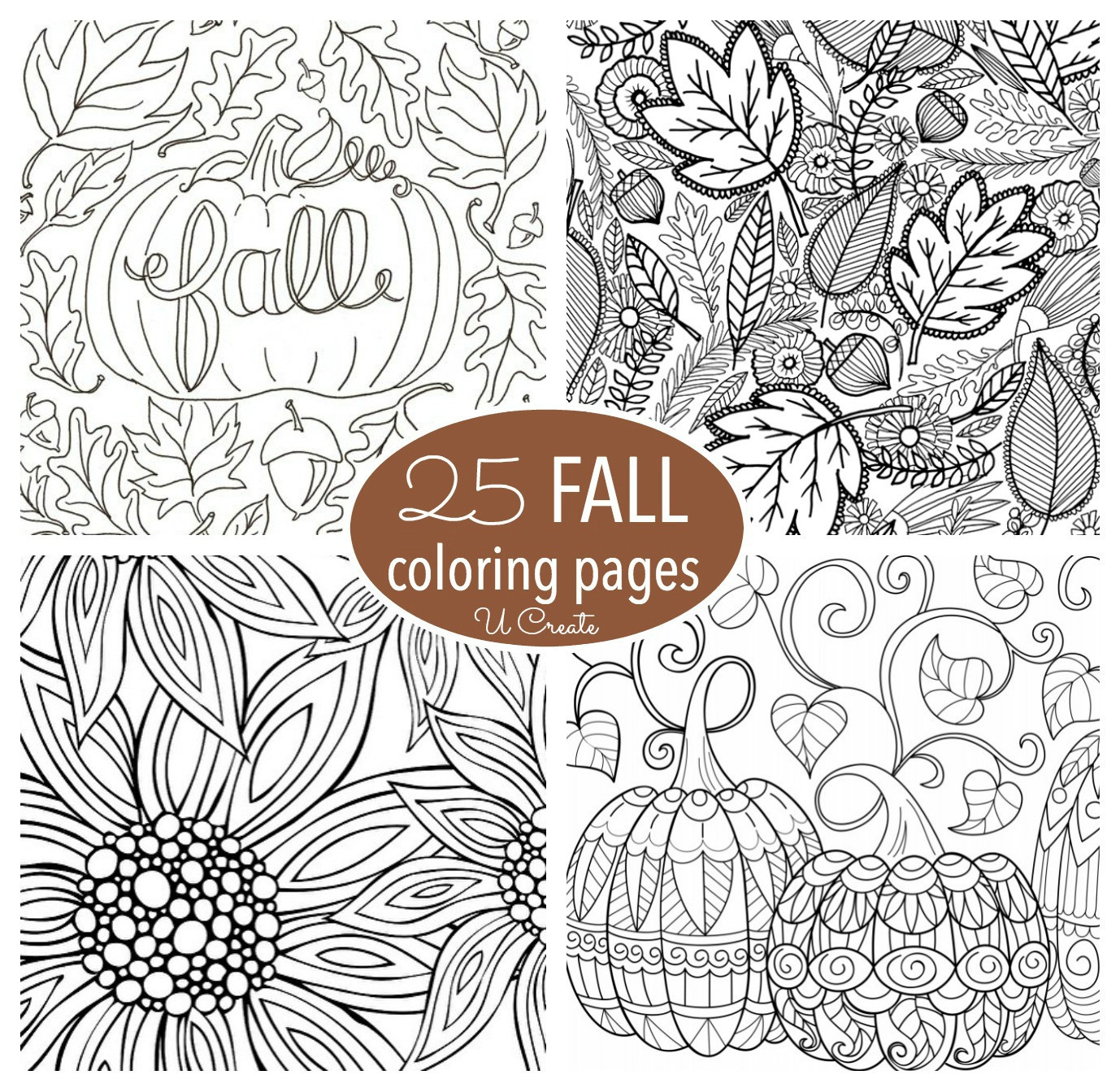 Fall Coloring Pages Free Printable
 Free Fall Adult Coloring Pages U Create