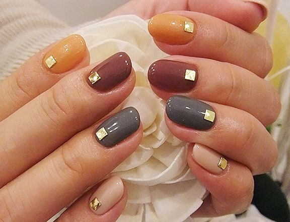 Fall Nail Colors Designs
 Pretty Multi Colored Fall Nails s and