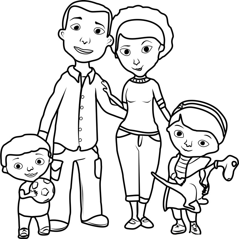 Family Coloring Pages For Kids
 Free Printable Doc McStuffins Coloring Pages
