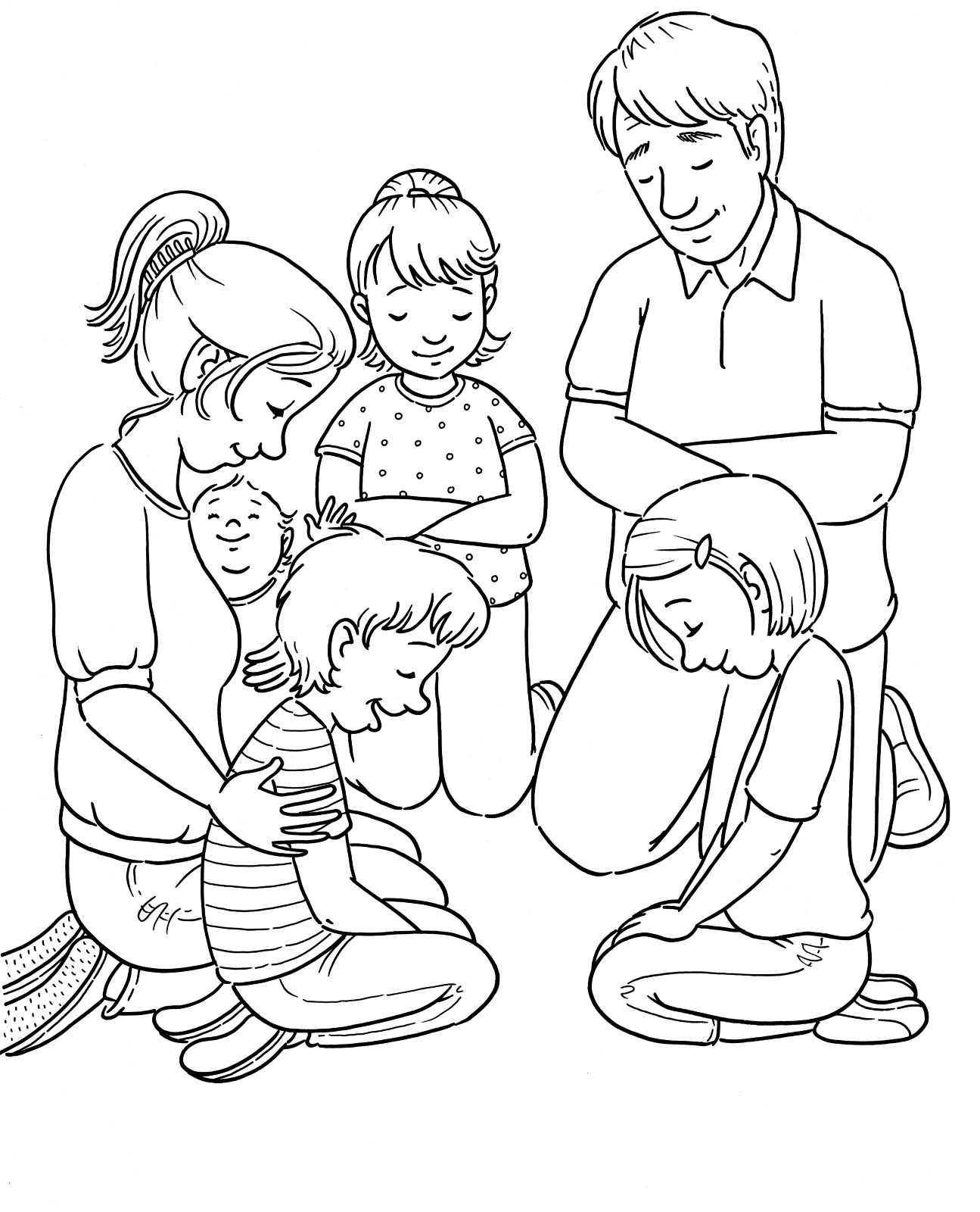 Family Coloring Pages For Kids
 Family Prayer