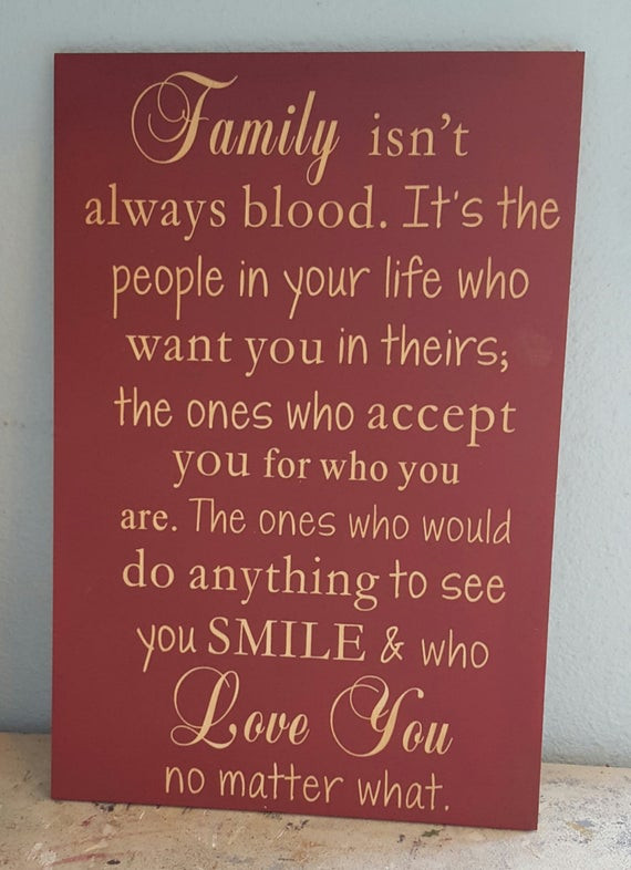 Family Isn'T Always Blood Quote
 Sign Family isn t always blood Sign