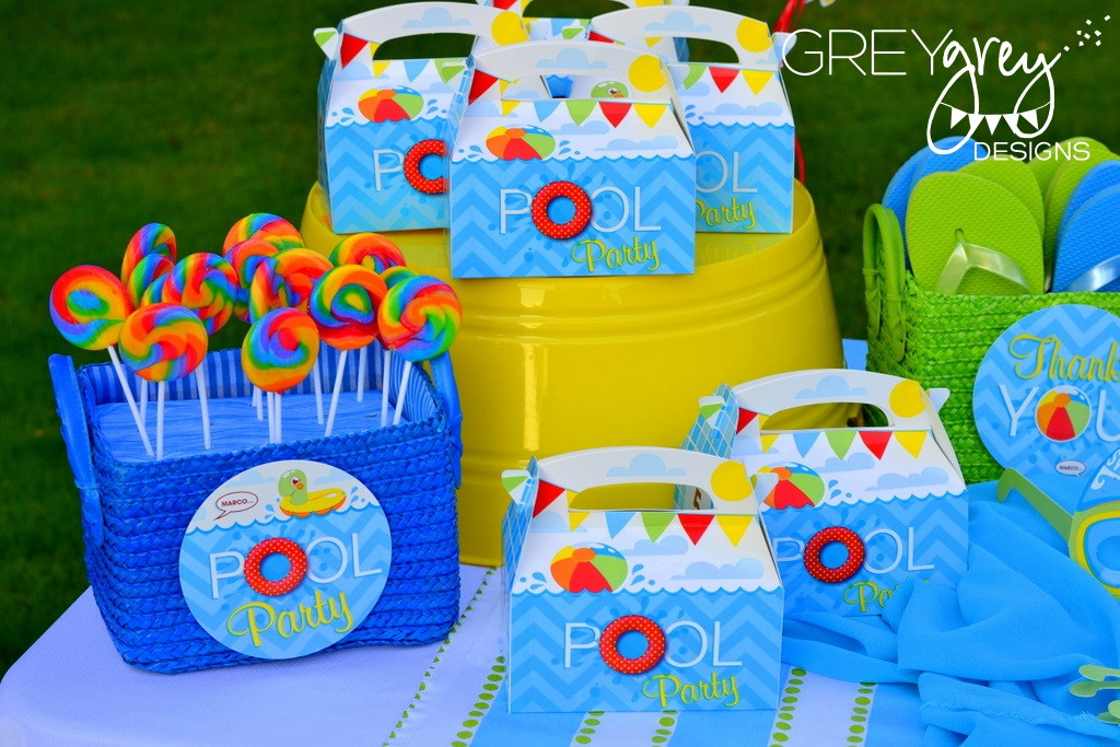 Favor Ideas For Pool Party
 GreyGrey Designs My Parties Summer Pool Party by