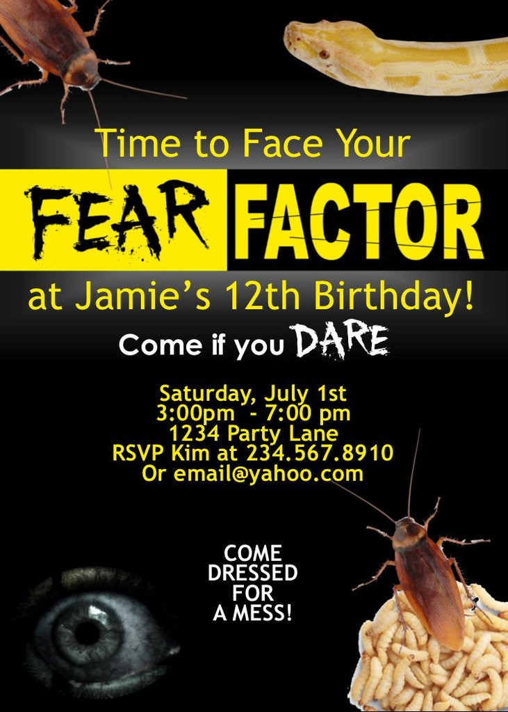 Fear Factor Halloween Party Ideas
 Fear Factor Party Invitation EDITABLE — PartyGamesPlus