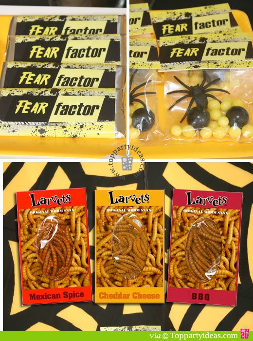 Fear Factor Halloween Party Ideas
 Fear Factor Party Favors Candy bar wrappers candy favor