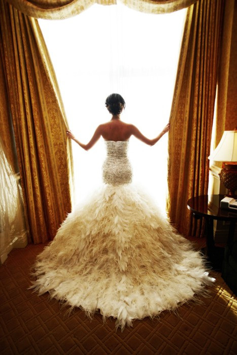 Feather Wedding Dress
 TideBuy
