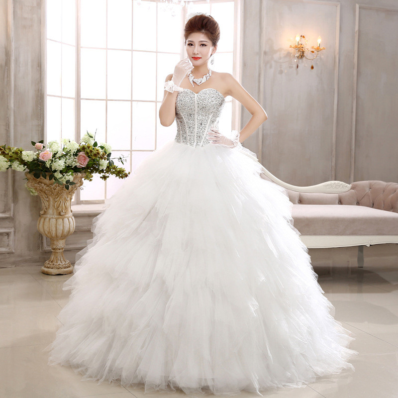 Feather Wedding Dress
 2015 New Swan Bride Diamond Thin Feather Princess Wedding
