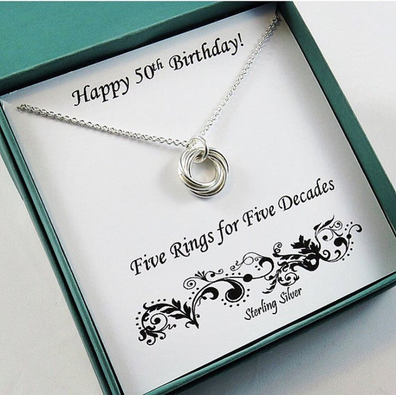 Female Birthday Gifts
 50th Birthday Gift for Women Sterling Silver Birthday