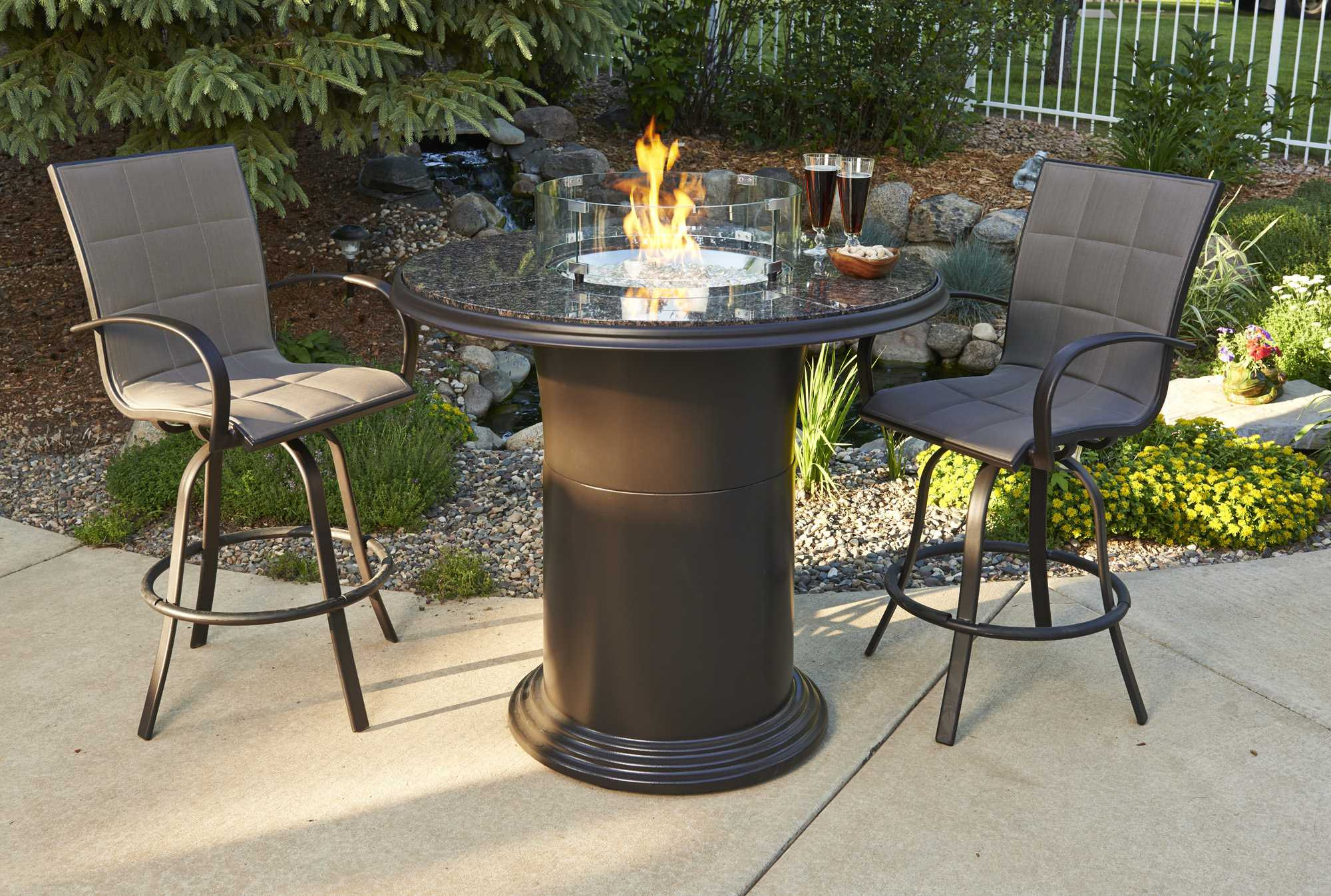 Fire Pit Patio Tables
 Outdoor GreatRoom Colonial Fiberglass 48 Round Grand