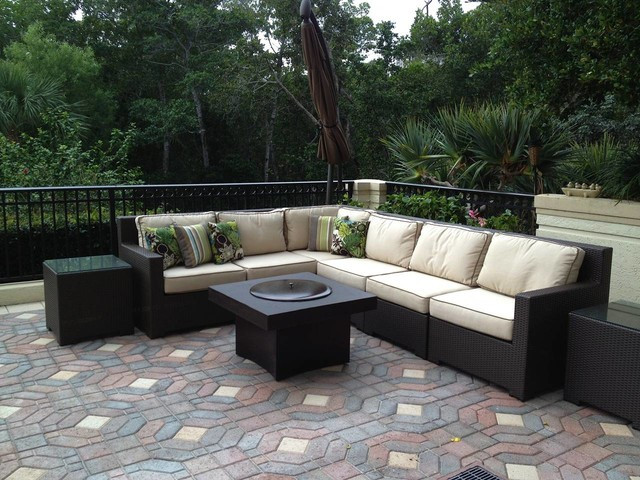 Fire Pit Patio Tables
 Outdoor Sofa Set with Gas Fire Pit Table Contemporary