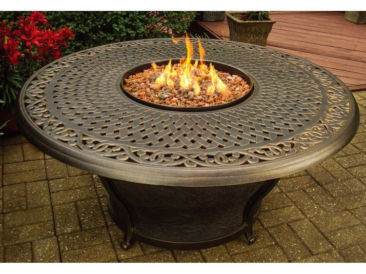Firepit Patio Table
 Oakland Living Aluminum Charleston 48 Round Gas Firepit